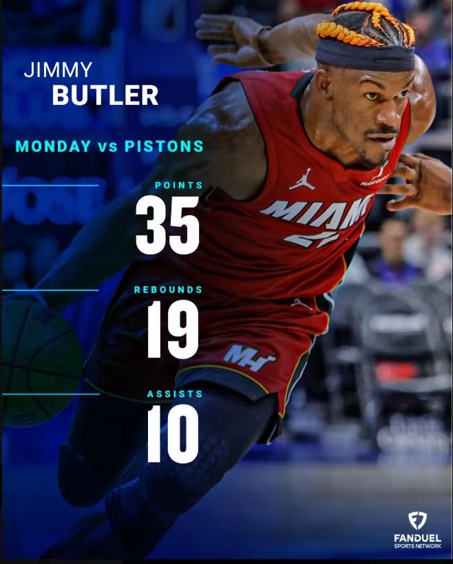 热火逆转奇才，吉米-巴特勒全场助攻